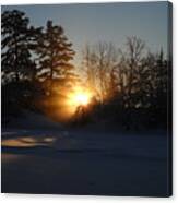 January Sunrise Light Rays Canvas Print