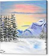 Jasper Mountains Winter Canvas Print