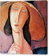 Jeanne Hebuterne In Large Hat Canvas Print