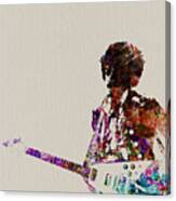 Jimmy Hendrix With Guitar Canvas Print