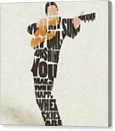 Johnny Cash Typography Art Canvas Print