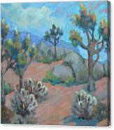 Joshua Trees And Cholla Cactus Canvas Print