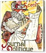 Journal Politique Independant - Political Newspaper - Vintage Art Nouveau Poster Canvas Print