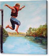 Jumping In The Waccamaw River Canvas Print