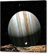 Jupiter Seen From Europa Canvas Print