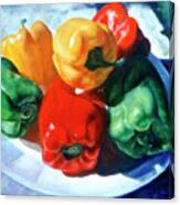 Just A Family Of Peppers Canvas Print