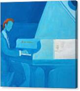 Justin Levitt Steinway Piano Blue Canvas Print