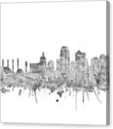 Kansas City Skyline Music Notes Canvas Print