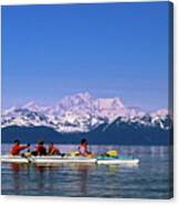 Kayakers In Alaska Canvas Print