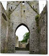 Kells Priory Arched Entry Beneath Tower County Kilkenny Ireland Canvas Print