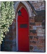 Red Church Door Canvas Print