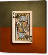 King Of Clubs In Wood Canvas Print
