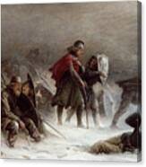 King Sverre In A Blizzard On Vosse Mountains Canvas Print