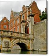 Kitchen Or Wren Bridge And St. Johns College From The Backs. Cambridge. Canvas Print