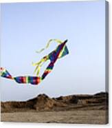 Kite Dancing In Desert 02 Canvas Print