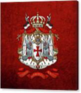 Knights Templar - Coat Of Arms Over Red Velvet Canvas Print