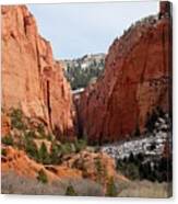 Kolob Canyon Dusted With Snow Canvas Print