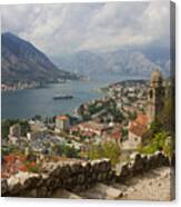 Kotor Panoramic View From The Fortress Canvas Print