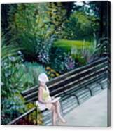 Lady In Central Park Canvas Print