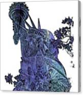 Lady Liberty Berry Blues 3 Dimensional Canvas Print