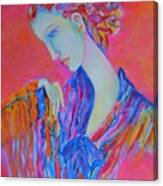 Woman Painting Modigliani Style Canvas Print