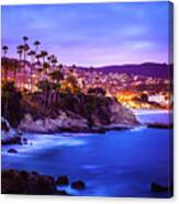 Laguna Beach California City At Night Picture Canvas Print