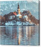 Lake Bled Winter Magic Canvas Print