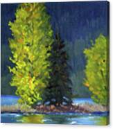 Lake Cushman Trees Canvas Print