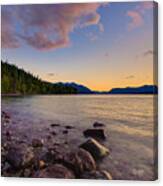 Lake Mcdonald At Sunset Horizontal Canvas Print