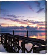 Lake Monroe Dock At Sunrise Canvas Print