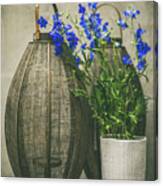 Lanterns And Blue Flowers Canvas Print