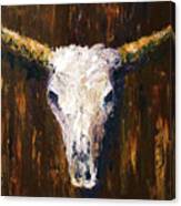 Large Cow Skull Acrylic Palette Knife Painting Canvas Print