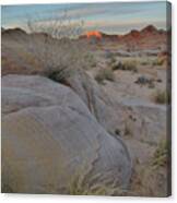 Last Light Seen From Wash 3 In Valley Of Fire Canvas Print