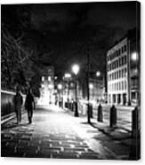 Late - Dublin, Ireland - Black And White Street Photography Canvas Print