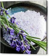 Lavender Bath Salts In Dish Canvas Print