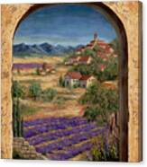 Lavender Fields And Village Of Provence Canvas Print