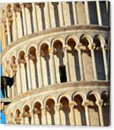 Leaning Tower Capitoline Wolf In Pisa Canvas Print