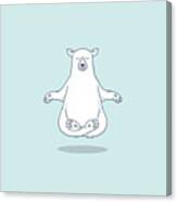 Levitating Meditating Polar Bear Canvas Print