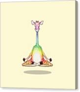 Levitating Meditating Rainbow Giraffe Canvas Print