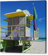 Lifeguard Tower 2 - South Beach - Miami Canvas Print