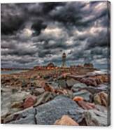 Lighthouse In Storm Canvas Print