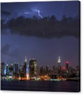 Lightning Over New York City I Canvas Print