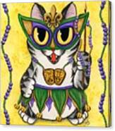Lil Mardi Gras Cat Canvas Print