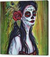 Lila Day Of The Dead Art Canvas Print