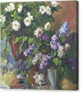 Lilacs And Asters Canvas Print