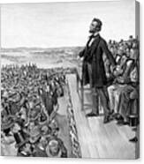 Lincoln Delivering The Gettysburg Address Canvas Print
