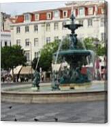 Lisbon Water Fountain Portugal Canvas Print