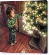 Little Boy's Christmas Tree Canvas Print