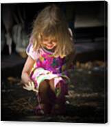 Little Girl With Uplight Canvas Print