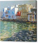 Little Venice Mykonos Canvas Print